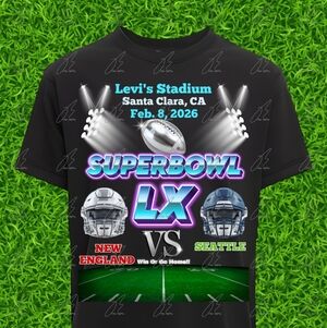 Superbowl 60 T-Shirts,Football Party Shirts,New England
